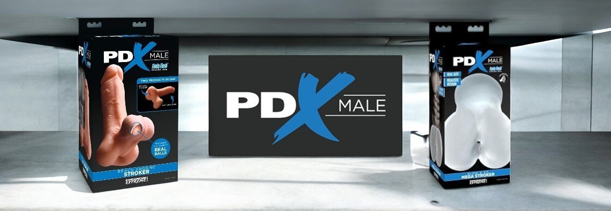 Reach Around Stroker masturbaatorid 1 PDX Male prekės ženklo puslapio iliustracija