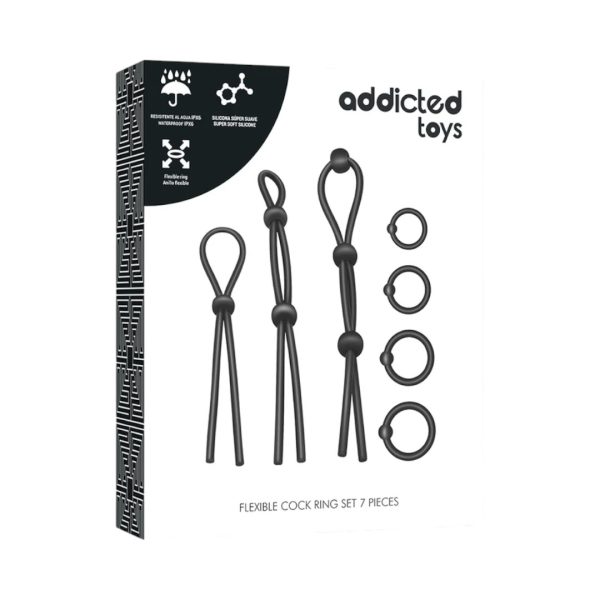 Addicted Toys Cock Ring 7 Pieces peeniserõngad ja hülsid 1 Addicted Toys Cock Ring 7 Pieces