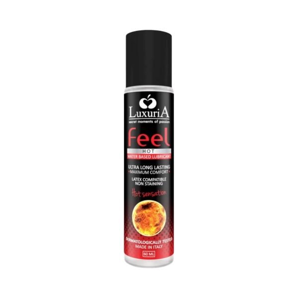 Feel Hot Sensation 60 ml libestid Luxuria Feel Hot Sensation 60 ml – veepõhine soojendav intiimgeel/libesti, pudeli esivaade