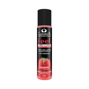 Feel Strawberry 60 ml libestid Luxuria Feel Strawberry 60 ml – veepõhine maitsestatud orallibesti, maasikamaitsega pudeli esivaade