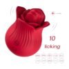 ARMONY – ROSE VIBRATOR & STIMULATOR RED – valdymo mygtukas ir silikoninis korpusas