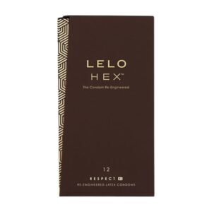 LELO – HEX CONDOMS RESPECT XL 12 tk. kondoomid 1 LELO HEX Respect XL 12 vnt - XL prezervatyvų dėžutė su heksagonine struktūra