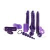 Mega Sex Toy Kit – skirtingi žaislai (bullet, žiedas, antgaliai) violetine spalva
