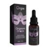 Orgie Orgasm Drops Clitoral Arousal 30 ml. tilgad naistele 1 Orgie Orgasm Drops 30 ml – klitorio stimuliuojantys lašiukai su pipete, buteliukas iš arti
