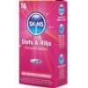 SKINS – DOTS & RIBS PREMIUM CONDOMS 16 Vnt. skins kondoomid 1 Skins Dots & Ribs Premium Condoms 16 vnt. – stimuliuojančių prezervatyvų dėžutė su taškeliais ir rumbeliais