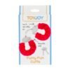 TOYJOY Furry Fun Cuffs Red käerauad 1 TOYJOY Furry Fun Cuffs Red