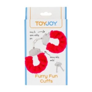 TOYJOY Furry Fun Cuffs Red käerauad 1 TOYJOY Furry Fun Cuffs Red